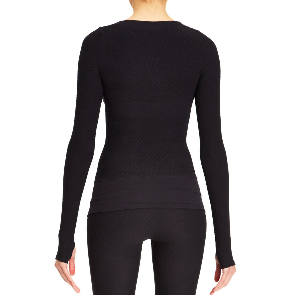 Herringbone Seamless Long Sleeve Top- High Compression